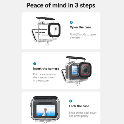 For Insta360 Ace Pro Camera TELESIN 45m Waterproof Case Underwater Diving Housing Cover, Waterproof Case