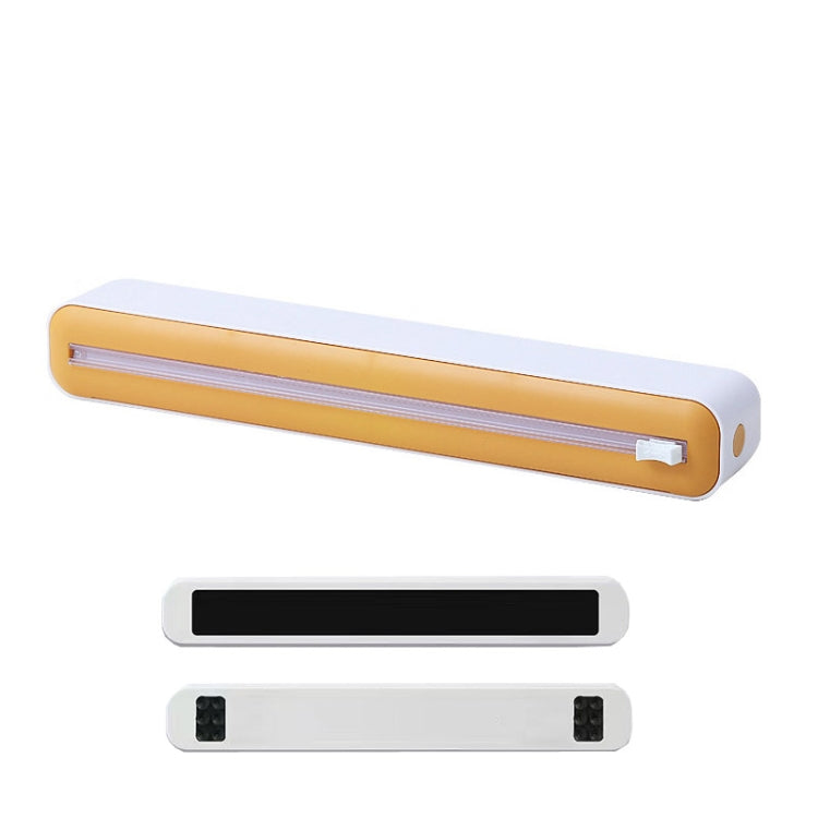 Cling Film Cutter Adjustable Storage Cutting Box, Yellow White, Blue White, Black White, Yellow White Magnetic Sticker, Blue White Magnetic Sticker, Black White Magnetic Sticker, Yellow White Magnet+Suction Cup, Blue White Magnet+Suction Cup�����������...