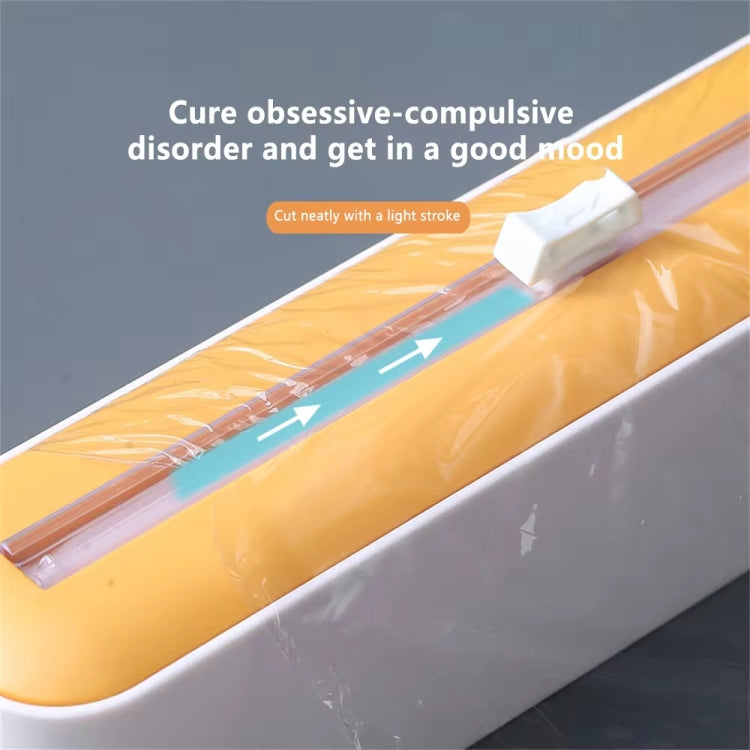 Cling Film Cutter Adjustable Storage Cutting Box, Yellow White, Blue White, Black White, Yellow White Magnetic Sticker, Blue White Magnetic Sticker, Black White Magnetic Sticker, Yellow White Magnet+Suction Cup, Blue White Magnet+Suction Cup�����������...