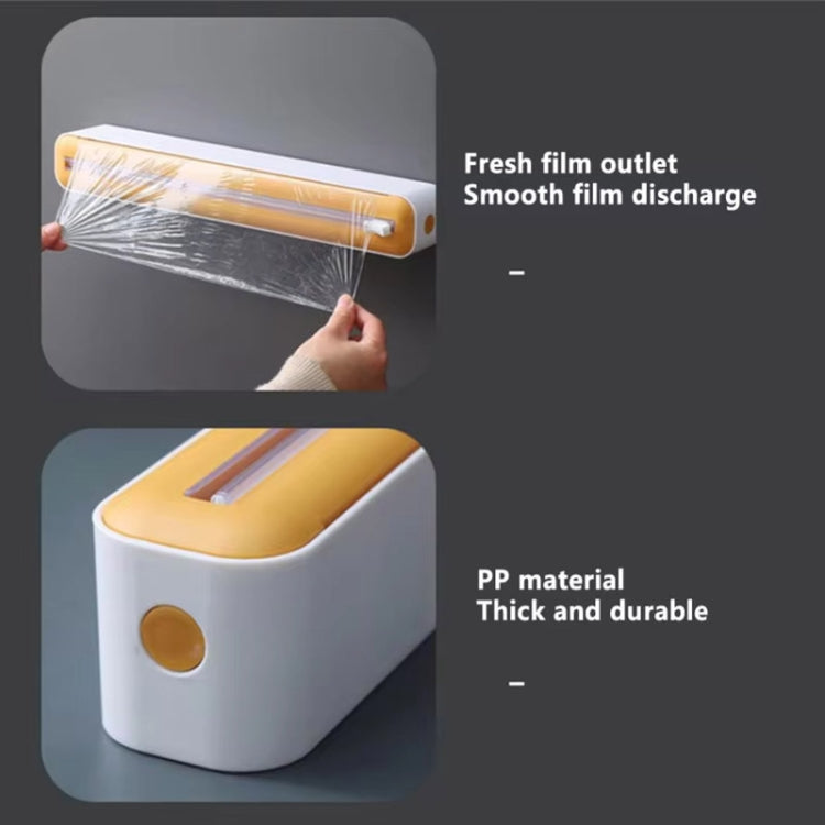 Cling Film Cutter Adjustable Storage Cutting Box, Yellow White, Blue White, Black White, Yellow White Magnetic Sticker, Blue White Magnetic Sticker, Black White Magnetic Sticker, Yellow White Magnet+Suction Cup, Blue White Magnet+Suction Cup�����������...