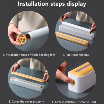 Cling Film Cutter Adjustable Storage Cutting Box, Yellow White, Blue White, Black White, Yellow White Magnetic Sticker, Blue White Magnetic Sticker, Black White Magnetic Sticker, Yellow White Magnet+Suction Cup, Blue White Magnet+Suction Cup�����������...