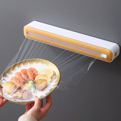 Cling Film Cutter Adjustable Storage Cutting Box, Yellow White, Blue White, Black White, Yellow White Magnetic Sticker, Blue White Magnetic Sticker, Black White Magnetic Sticker, Yellow White Magnet+Suction Cup, Blue White Magnet+Suction Cup�����������...