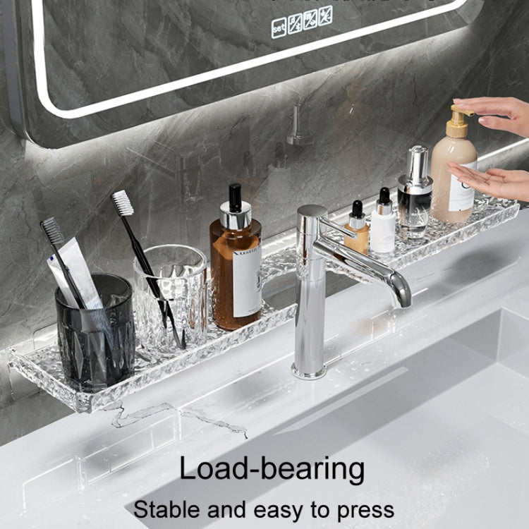 Punch-Free Bathroom Faucet Shelf Home Bathroom Vanity Storage Stand, 50 x 11cm