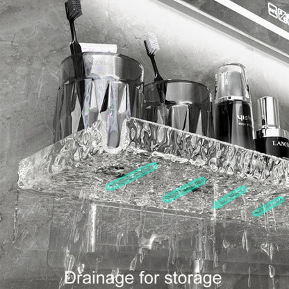 Punch-Free Bathroom Faucet Shelf Home Bathroom Vanity Storage Stand, 50 x 11cm
