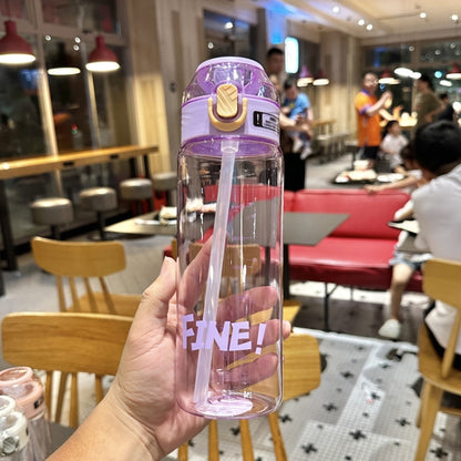 Student Portable Bouncing Straw Large Capacity Drop Resistant Plastic Cups