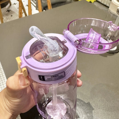 Student Portable Bouncing Straw Large Capacity Drop Resistant Plastic Cups