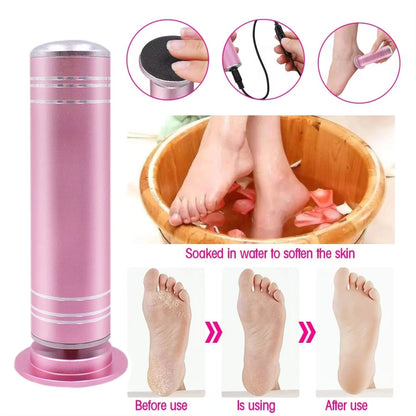 Electric Foot Grinder Calluses Dead Skin Remover With 60pcs Replaceable Sandpaper Discs, US Plug, EU Plug, UK Plug