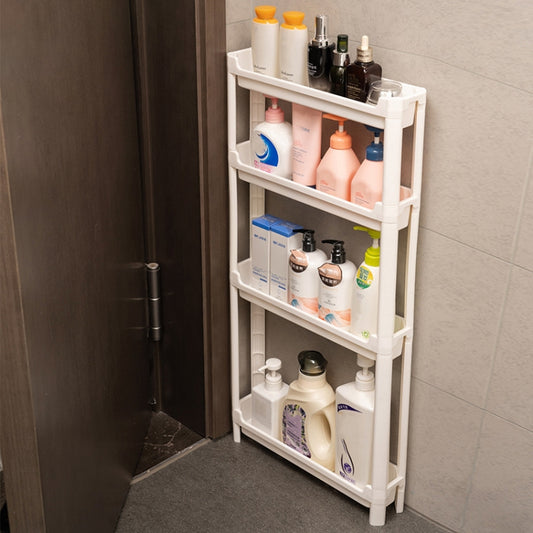 Bathroom Door Narrow Shelf Toilet Crack Floor Trolley Organiser, 3 Layers