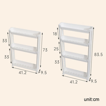 Bathroom Door Narrow Shelf Toilet Crack Floor Trolley Organiser, 3 Layers