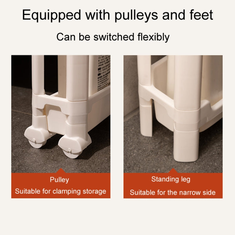 Bathroom Door Narrow Shelf Toilet Crack Floor Trolley Organiser, 3 Layers