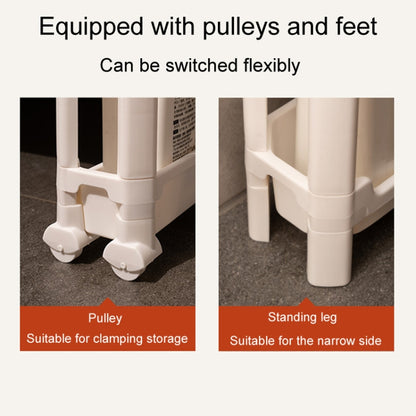 Bathroom Door Narrow Shelf Toilet Crack Floor Trolley Organiser, 3 Layers