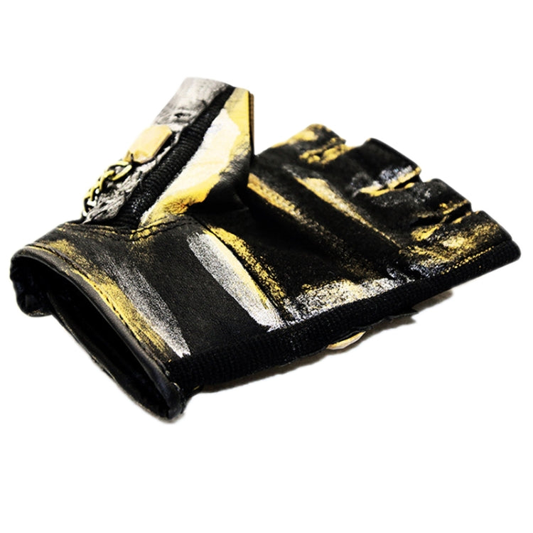 قفازات نصف أصابع لراكبي الدراجات النارية البانك، إكسسوارات الهالوين، مقاسات S، M، L، XL