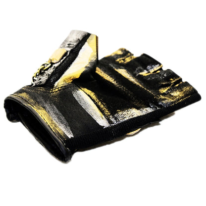 قفازات نصف أصابع لراكبي الدراجات النارية البانك، إكسسوارات الهالوين، مقاسات S، M، L، XL