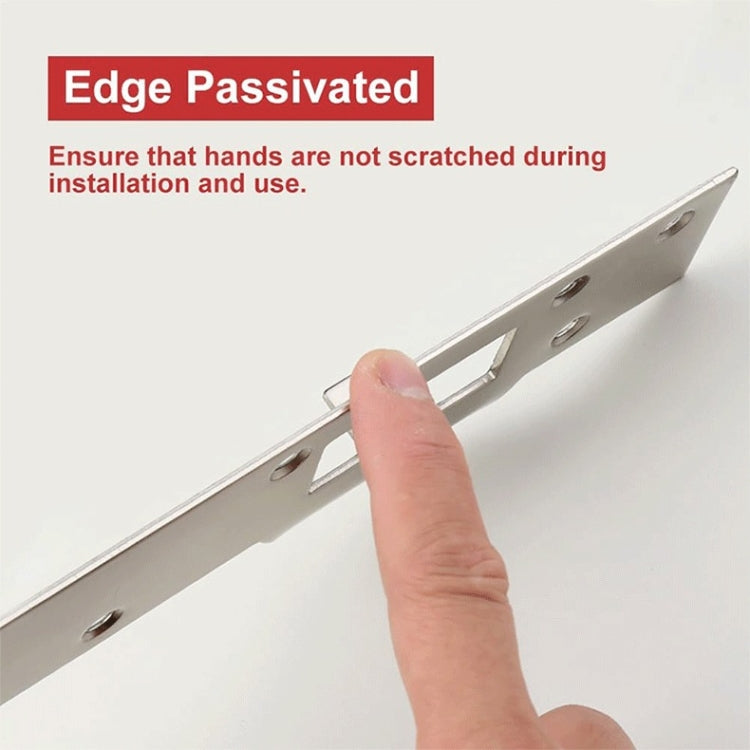 صفيحة مزلاج معدنية شديدة التحمل للأبواب الداخلية الخارجية، ألواح تقوية مزدوجة الفتحات، باللونين الأسود والأبيض