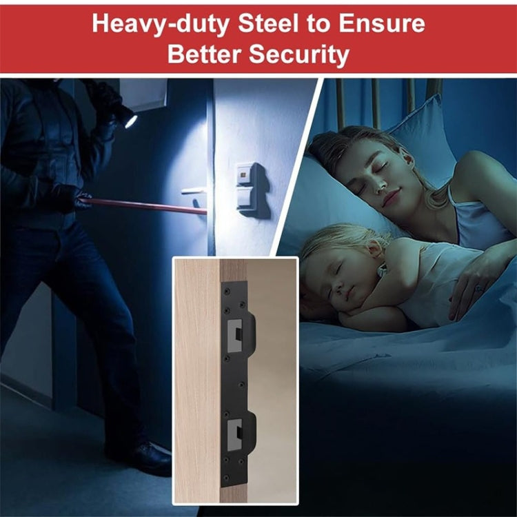 صفيحة مزلاج معدنية شديدة التحمل للأبواب الداخلية الخارجية، ألواح تقوية مزدوجة الفتحات، باللونين الأسود والأبيض