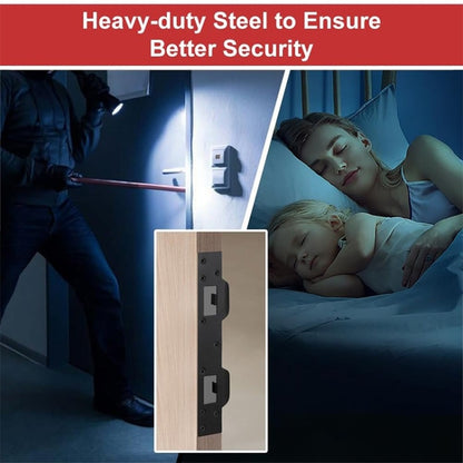 صفيحة مزلاج معدنية شديدة التحمل للأبواب الداخلية الخارجية، ألواح تقوية مزدوجة الفتحات، باللونين الأسود والأبيض