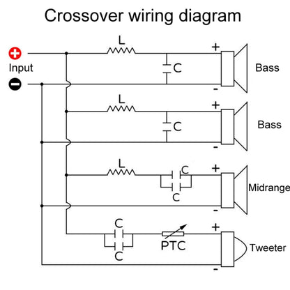 One High One Medium Two Low 4-Way Speaker Crossover Audio Modification Divider