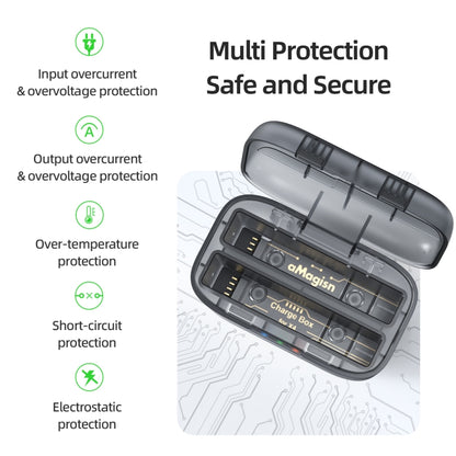 For Insta360 X4 AMagisn Dual Battery Charging Box Transparent Battery Storage Compartment, For Insta360 X4  Transparent