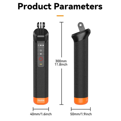 TELESIN Bluetooth Buoyancy Bar 15m Waterproof Depth  For GoPro HERO13 / 12 / 11 / 10 / 9 / 8 Black, S4-FHG-01-TGP