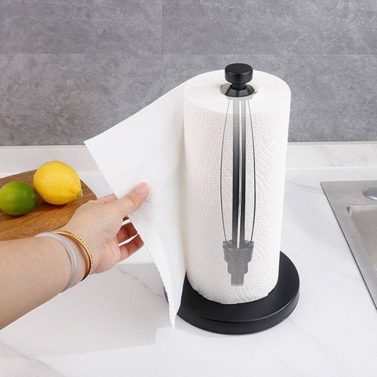 Household Stainless Steel Vertical Paper Towel Holder With Damping Dining Table Kitchen No Punch Paper Roll Holder, Square Black, Round Black, Round Silver