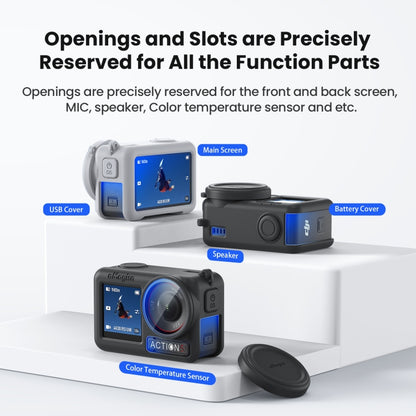 جراب حماية من السيليكون aMagisn لكاميرا DJI Osmo Action 5 Pro مع حبل وغطاء عدسة
