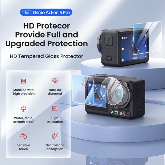 For DJI Osmo Action 5 Pro aMagisn 9H Hardness Tempered Glass Set, Package A