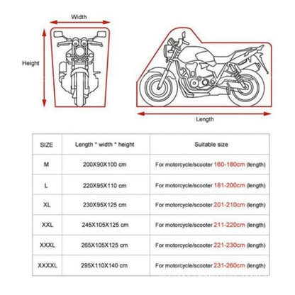 Motorcycle Rain Sun Protection Cover Oxford Cloth Dustproof With Anti-theft Buckle