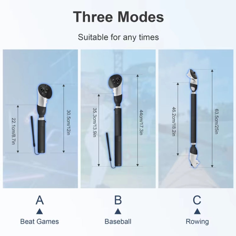 DEVASO For Meta Quest 3S / 3 Game Lightsaber Golf Game Extension Pole Baseball Grip Accessories