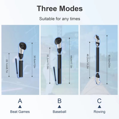 DEVASO For Meta Quest 3S / 3 Game Lightsaber Golf Game Extension Pole Baseball Grip Accessories