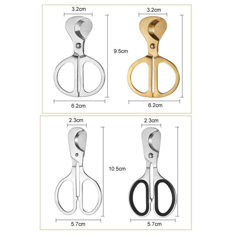 Portable Pill Cutter Stainless Steel Cigar Dispensing Scissors, Round Handle Silver, Round Hanlde Gold