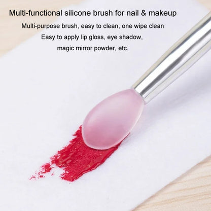 Nail Art Silicone Applicator Sticks Multi-Purpose Dabbing Powder Glitter Eyeshadow Brush Applying Manicure Tool, 2pcs