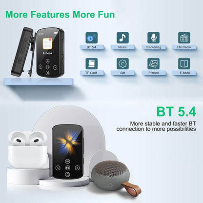 MP3 Bluetooth Music Player HIFI Sports Clip Touch Screen MP4