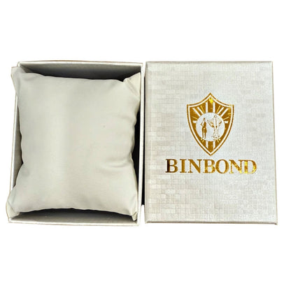 صندوق هدايا من BINBOND لتغليف الساعات، صندوق بوتيك، جلد أبيض وأسود