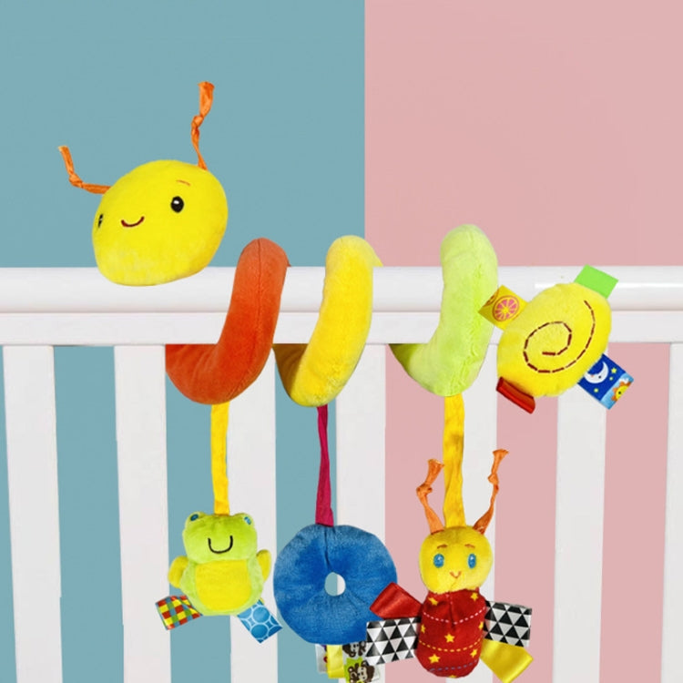 Baby Caterpillar Cot Spiral Toy Cartoon Animal Baby With Rattle Bee Pram Hanging Soothing Toy, H033B