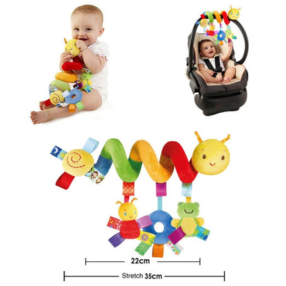 Baby Caterpillar Cot Spiral Toy Cartoon Animal Baby With Rattle Bee Pram Hanging Soothing Toy, H033B