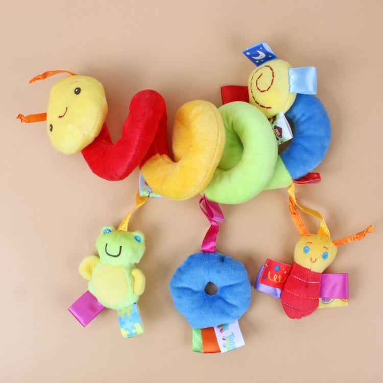 Baby Caterpillar Cot Spiral Toy Cartoon Animal Baby With Rattle Bee Pram Hanging Soothing Toy, H033B