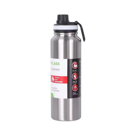 304 Stainless Steel Insulated Water Cup Handheld Large Capacity Outdoor Sports Kettle Vacuum Water Bottle, 800ml, 1000ml