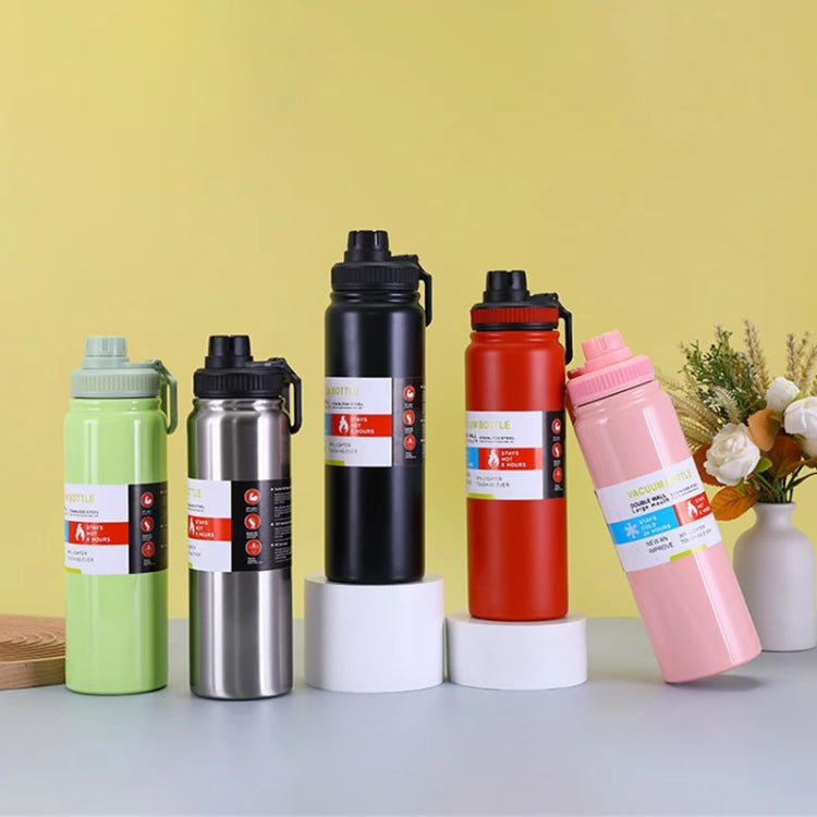 304 Stainless Steel Insulated Water Cup Handheld Large Capacity Outdoor Sports Kettle Vacuum Water Bottle, 800ml, 1000ml