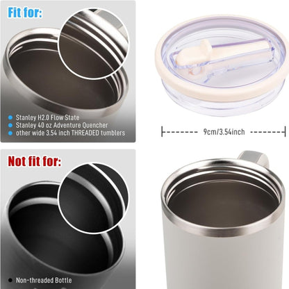 For Stanley 40oz Adventure Quencher Transparent Straw Lid Replacement Parts, Green, Rose Red, White, 4pcs /Set Green, 4pcs /Set Rose Red, 4pcs /Set White