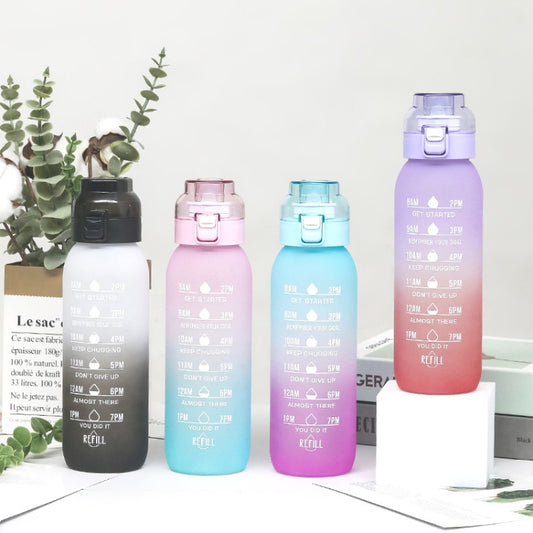 1000ml Large Capacity Tritan Water Mug Gradient Color Outdoor Sports Water Bottle