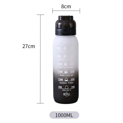 1000ml Large Capacity Tritan Water Mug Gradient Color Outdoor Sports Water Bottle