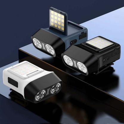 مصباح أمامي للصيد لمسافات طويلة مزود بمستشعر LED مثبت على الرأس، أسود قياسي، أزرق قياسي، أبيض قياسي، أسود قياسي مع حقيبة تخزين و8 إبزيم، أزرق قياسي مع حقيبة تخزين و8 إبزيم، أبيض قياسي مع حقيبة تخزين و8 إبزيم