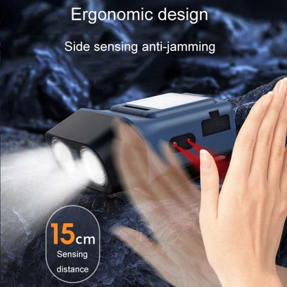 مصباح أمامي للصيد لمسافات طويلة مزود بمستشعر LED مثبت على الرأس، أسود قياسي، أزرق قياسي، أبيض قياسي، أسود قياسي مع حقيبة تخزين و8 إبزيم، أزرق قياسي مع حقيبة تخزين و8 إبزيم، أبيض قياسي مع حقيبة تخزين و8 إبزيم