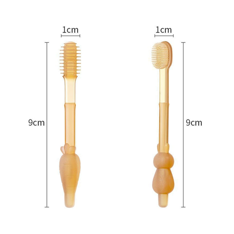 Food-grade Silicone Baby Milk Toothbrush + Tongue Brush Children Oral Cleaning Brush, Beige, Pink, Blue, Green