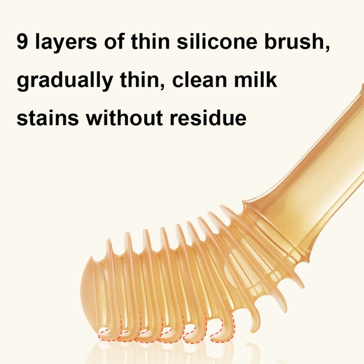 Food-grade Silicone Baby Milk Toothbrush + Tongue Brush Children Oral Cleaning Brush, Beige, Pink, Blue, Green