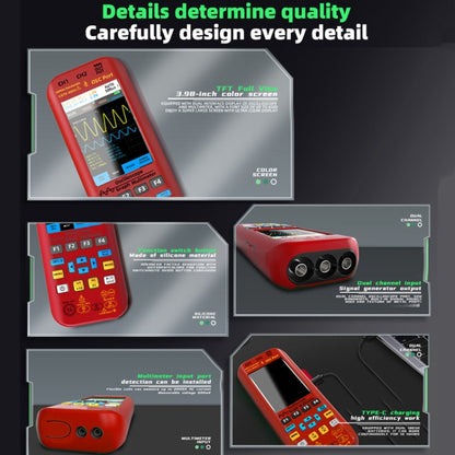 BSIDE O9 Digital Handheld Dual Channel 50MHz Oscilloscope Signal Source Multimeter