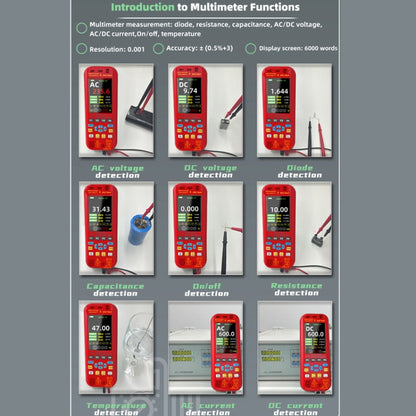 BSIDE O9 Digital Handheld Dual Channel 50MHz Oscilloscope Signal Source Multimeter