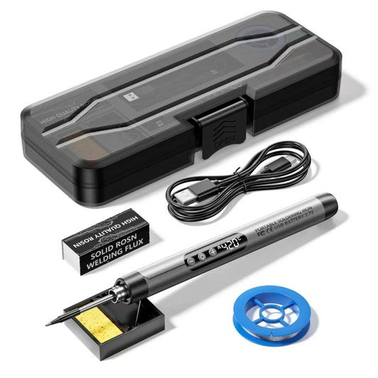 USB Digital Display Charging Soldering Iron Set 5-speed Temperature Adjustable, Standard Edition Gray, Standard Edition Orange, 3 Heads Gray