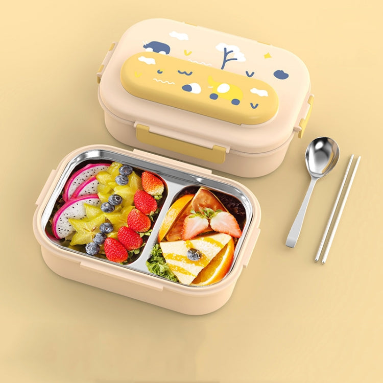 316 Stainless Steel Insulated Lunch Box Children Portable Compartment Lunch Case, Light Green 2 Grids, Light Green 3 Grids, Blue 2 Grids, Blue 3 Grids, Light Yellow 2 Grids, Light Yellow 3 Grids