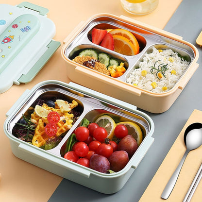 316 Stainless Steel Insulated Lunch Box Children Portable Compartment Lunch Case, Light Green 2 Grids, Light Green 3 Grids, Blue 2 Grids, Blue 3 Grids, Light Yellow 2 Grids, Light Yellow 3 Grids